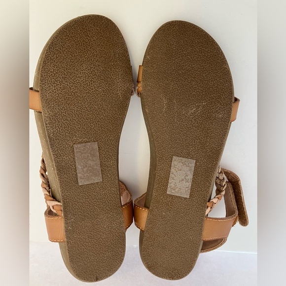 Blowfish Malibu Kids Girl’s Braided Flat Sandals, Size 3, Tan w Rose Gold Braid - Picture 3 of 8